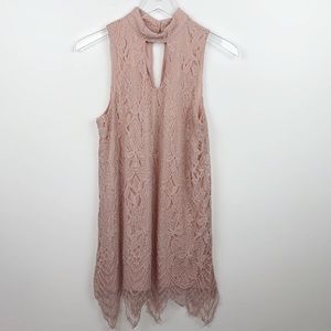 🌷Love, Fire Lace Sleeveless Dress Blush Medium